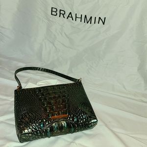 BRAHMIN Lorelei embossed leather bag in blue agate